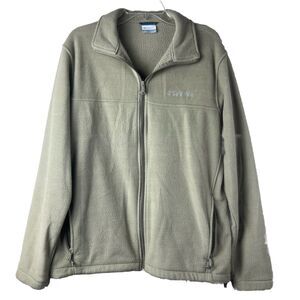 Columbia Tan Colored Fleece Full Zip Jacket Size Large